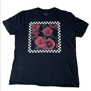 Checkerboard & Roses T-shirt XL